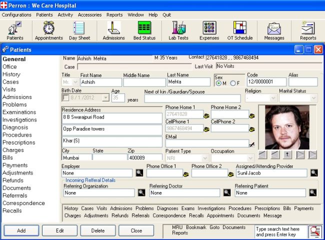 Screenshot for Perron Hospital Management software 4.0